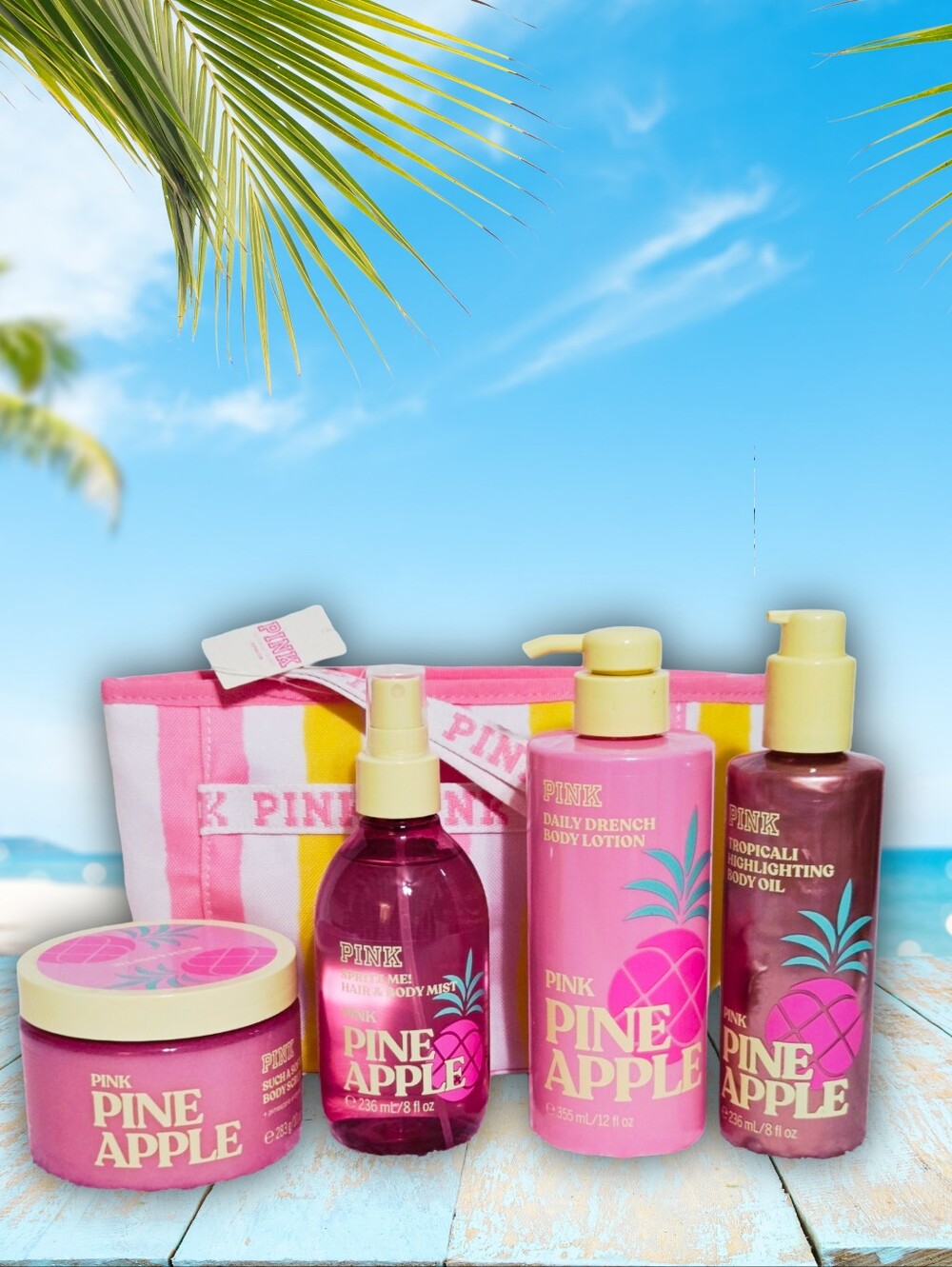 Victoria's Secret PINK Pineapple Bundle 5PC New!♡♡